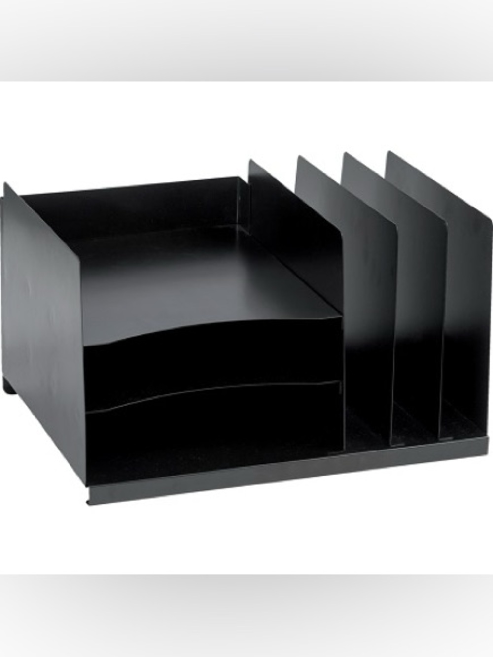 Desk Organizer -Tray & Sorter, 3 Horizontal/3 Vertical, Black